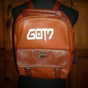 New GOT7 Leather Backpack Travel Bag Students Bag